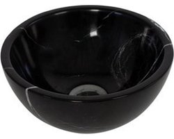 Plieger Mini Round waskom - 26x26x12cm - marmer zwart