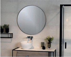 Plieger Nero Round Spiegel Rond - 80cm - Met Zwarte Lijst