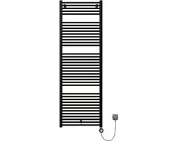 Plieger Palermo Nexus Pack Elektrische Designradiator – Handdoekradiator – Complete set – 177.5 cm x 50 cm – 800 Watt – Mat zwart