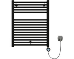 Plieger Palermo Nexus Pack Elektrische Designradiator – Handdoekradiator – Complete set – 73.5 cm x 50 cm – 400 Watt – Mat zwart