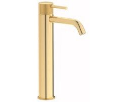 Plieger Roma wastafelkraan verhoogd met waste 27.2cm geborsteld goud