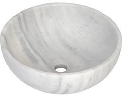 Plieger Round waskom - 38x38x13.6cm - marmer wit
