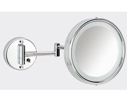 Plieger Scheerspiegel basic met verlichting - wandmontage - Vergroot 3x