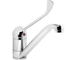 Plieger Smart Keukenkraan – 1 Lange Hendel – Keukenkraan Lage Uitloop – Kraan Messing - Chroom