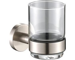 Plieger Vigo Bekerhouder – Glazen Beker – Bekerhouder Badkamer – Wandmontage – 10 jaar garantie – Geborsteld Chroom