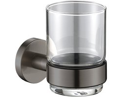 Plieger Vigo Bekerhouder – Glazen Beker – Bekerhouder Badkamer – Wandmontage – 10 jaar garantie – Geborsteld Gunmetal