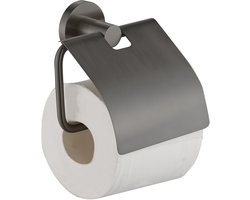 Plieger Vigo Closetrolhouder - Toiletrolhouder Met Klep – 10 jaar garantie – Geborsteld Gunmetal