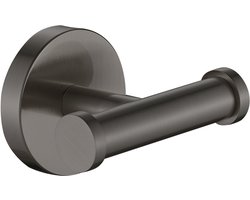 Plieger Vigo Handdoekhaak - Haakjes Dubbel - Handdoekhaakjes messing - Wandmontage – 10 jaar garantie – Geborsteld Gunmetal