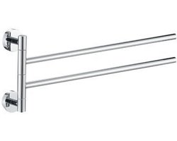 Plieger Vigo Handdoekhouder – Handdoekhouder Badkamer 45 cm – Dubbel – RVS – Wandmontage – 10 jaar garantie – Chroom