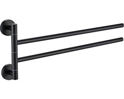 Plieger Vigo Handdoekhouder – Handdoekhouder Badkamer 45 cm – Dubbel – RVS – Wandmontage – 10 jaar garantie – Mat zwart