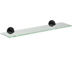 Plieger Vigo Planchet – Planchet Badkamer 52 cm x 14 cm – Planchet Glas – Wandmontage – 10 jaar garantie – Mat Zwart