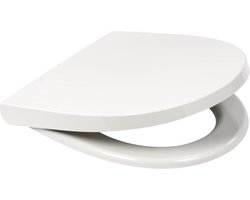 Plieger Zano Compact Toiletbril - D-Vorm WC Bril - Duroplast - Wit - Met Deksel - Softclose - Quick Release - Geschikt voor Geberit toilet