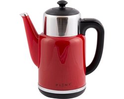PLINT A/S original - ROOD - Retro regelbare waterkoker met geïntegreerde warmhoudkan - inhoud 1,7 liter - Dubbelwandige waterkoker met temperatuurregeling - BPA vrij - temperatuur 60 75 90 en 100 graden - met warmhoudfunctie - model 2023
