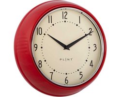 PLINT A/S - Retro wandklok - Rood - Quartz uurwerk