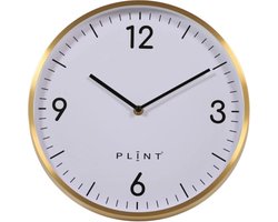 PLINT Retro Wandklok – 30 cm Doorsnede – Geborsteld Messing