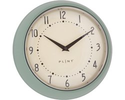 Plint - Retro Wandklok - Leaf (groen) | Retro look | Vintage | Luxe