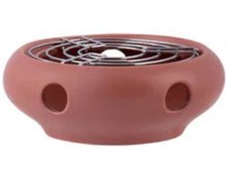 Plint theepot verwarmer theelichtje in de kleur Terracotta - 15,5 cm