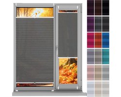 Plissé Gordijn - Jaloezie Raambekleding - Inkijk Weren - Klemmfix Zonder Boren - 24 x 145 cm - Grijs
