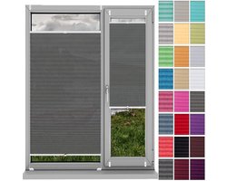 Plissé Gordijn - Vouwgordijn Jaloezie - Inkijk en Zonwering - Top Down Bottom Up - 64 x 110 cm - Grijs