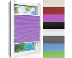Plisségordijn 30x130 cm Paars Plak-op Raambekleding Doorshijnend en Eenvoudig te Installeren