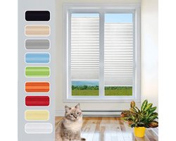 Plisségordijn - Jaloezie zonwering - Privacy en zonwering - Montage zonder boren - 65 x 210 cm - Wit