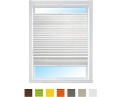 Plisségordijn op maat om vast te schroeven / rolgordijn jaloezie, houders om te schroeven, met boren / vouwgordijn voor ramen / kleur en grootte naar keuze (wit, breedte: 61-70cm, hoogte: 171-190cm)