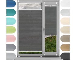 Plisségordijn Verduistering - Klemfix Gordijn - Raam Decoratie - Energiebesparend Ontwerp - 60 x 115 cm - Grijs