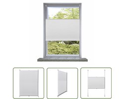 Plisséjaloezie 100x125 cm - Wit - Eenvoudige Montage Plisseesjaluezies - Gordijnen - Zonnewering - Binnenzonwering - Raambekleding