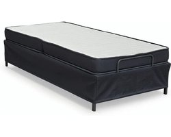Plooibed / Vouwbed - Hotel - 90x200 - Zwart - 15cm dik pocketvering matras - incl. Beschermhoes - Dagelijks te gebruiken