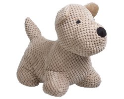Pluche Deurstopper Hond - Bruin / Beige - 31 x 24 cm - 1 kg - Polyester - Functioneel & Schattig Design
