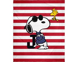 Pluche Fleece Deken met Snoopy Joe Cool en Woodstock - Wanddecoratie