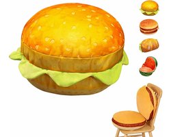 Pluche Hamburger Kussen met Voetensteun voor Bank en Sofa