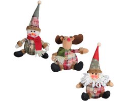 Pluche Kerstpoppen - Kerstdecoratie Ornamenten - Feestelijke Sfeer Creëren - Zacht en Grappig Design - 3 Stuks Set - Diverse Kleuren