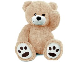 Pluche Knuffel Beer Barry 100 cm (Beige) – Grote XXL Teddybeer 100cm – XL Knuffelbeer extra Groot