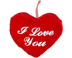 Pluche rood hart kussen I Love You 22 cm