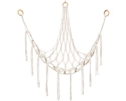 Pluche speelgoedhangmat - Hangmatten -Knuffelopbergnet voor hangmat -driehoekig speelgoednet - opbergnet voor slaapkamerhoek - opbergnet voor pluche dierenhoek - groot speelgoedhangmatnet - opbergnet voor pluche standaard - wit