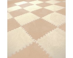 Pluche tapijttegel - Zand - Tapijttegel - Vloer - Kinderkamer - 10 stuks