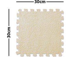 Pluche tapijttegel - Zand - Tapijttegel - Vloer - Kinderkamer - Speelkamer - 10 stuks