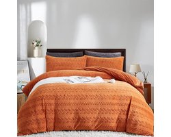 Pluche winterbeddengoed, 200 x 200 cm, flanel, coral fleece, flanel, karamel, omkeerbaar beddengoed, wollige teddy, voelt aan als kasjmier, dekbedovertrek met ritssluiting en 2 kussenslopen