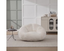 Pluche Zitzak Bank - Anti-slip Zitzak Niet-afneembare hoes Geen montage nodig Perfect voor de woonkamer, lounge of slaapkamer-Beige