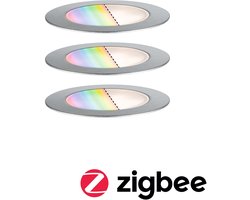 Plug & Shine LED-grondinbouwlamp Smart Home Zigbee 3.0 Floor RGBW Set van 3 IP67 RGBW+ 3x2W 21VA Edelstaal