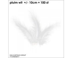 Pluim  / Veertjes kleur WIT  ± 100 st / ± 10cm