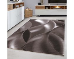 Plus Vloerkleed – Bruin – Golvend 3D Design – Laagpolig – 280x370 cm