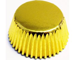 PME Mini Muffin Vormpjes Papier met Zilverfolie binnenkant - Goud - pk/45 - Mini Baking Cups - klein formaat