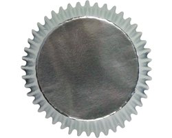 PME Muffin Vormpjes Papier met Zilverfolie - Zilver - pk/45 - Mini Baking Cups