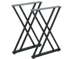 Pochon - 2x Tafelpoot MA39 - Zwart - 6x55x72 - Meubelpoot - Staal - Tafelpoten Zwart - Meubelpoten Zwart