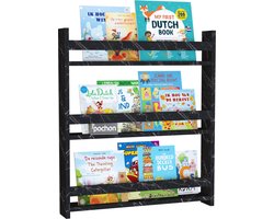 Pochon - Boekenkast Hermes - Zwart Marmer - 10x74x80 - Boekenrek - Opbergkast - Kast - Wandkast