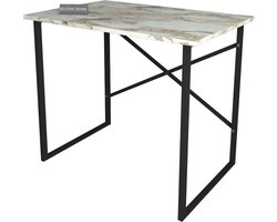 Pochon - Bureau Lelie - Wit Marmer - 60x114x97 - Industrieel - Tafel - Werktafel