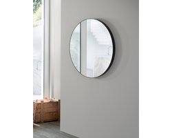 Pochon - Ronde Spiegel Met Lijst - 60 X 60 Cm - Sun Ex - Zwart - 4x60x60