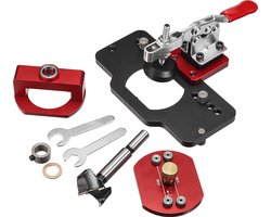 Pocket hole jig - Met Verstelbare Klem - Voor Houtbewerking Kast Lade Schuif Installeren -rood